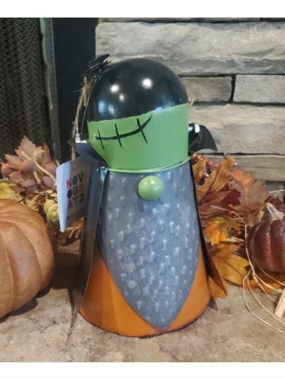 Novogratz Green and Orange Frankenstein Metal Holiday Decor-NWT